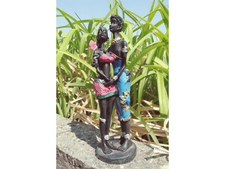 AFRIČKA UMETNOST Drvena figura žene i muškarca | 15cm